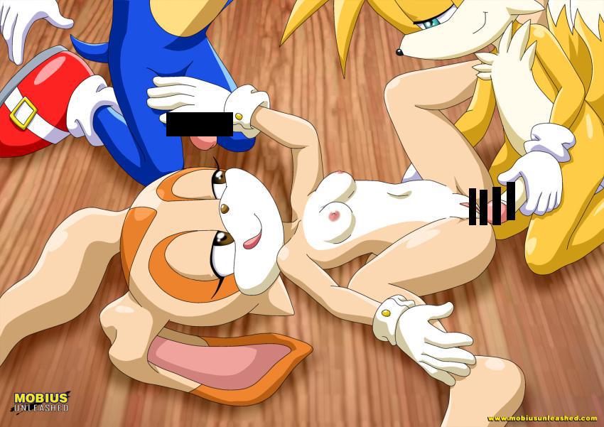 :d anthro breasts canine censored cream_the_rabbit female fox gloves group hedgehog kneeling lagomorph lying male miles_prower mobius_unleashed on_back penis pussy rabbit sega shoes sonic_(series) sonic_the_hedgehog straight threesome young