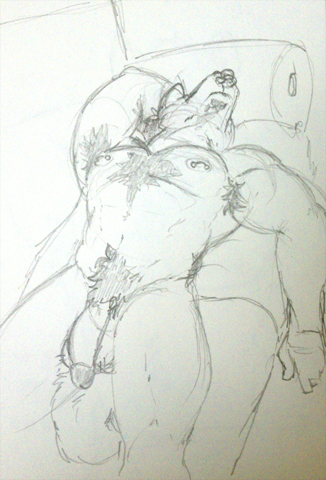 anthro arm_pit arm_pits armpits arms_behind_head balls biceps body_hair canine circumcised drunk elias flaccid flaccid_penis fur hairy_balls happy_trail invalid_tag lying male mammal muscles navel nipple_piercing nipples nude on_back pecs penis piercing pits pose pubes sheath sketch sleeping sofa soft solo tresure_trail unconscious wolfyama