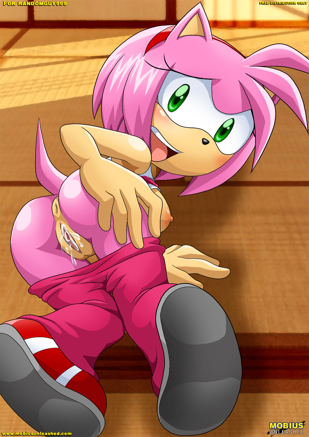 amy_rose anus bbmbbf black_nose blush breasts butt clothed clothing female green_eyes hair hedgehog inside looking_at_viewer looking_back mammal mobius_unleashed nipples open_mouth pants pink_hair pink_skin presenting pussy pussy_juice sega shoes short_hair solo sonic_(series) thighs