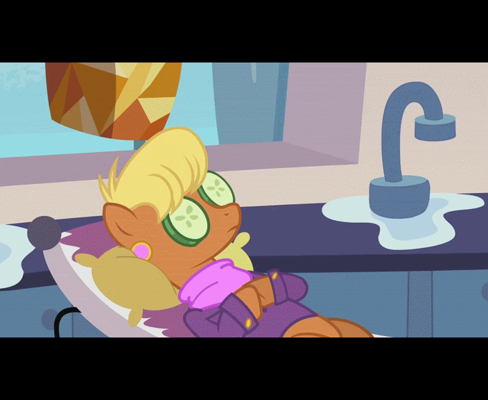 blanket cucumber dragon equine female friendship_is_magic horse humor male mammal ms_harshwhinny_(mlp) my_little_pony pickle pillow pony scalie source_request spa spike_(mlp) unknown_artist