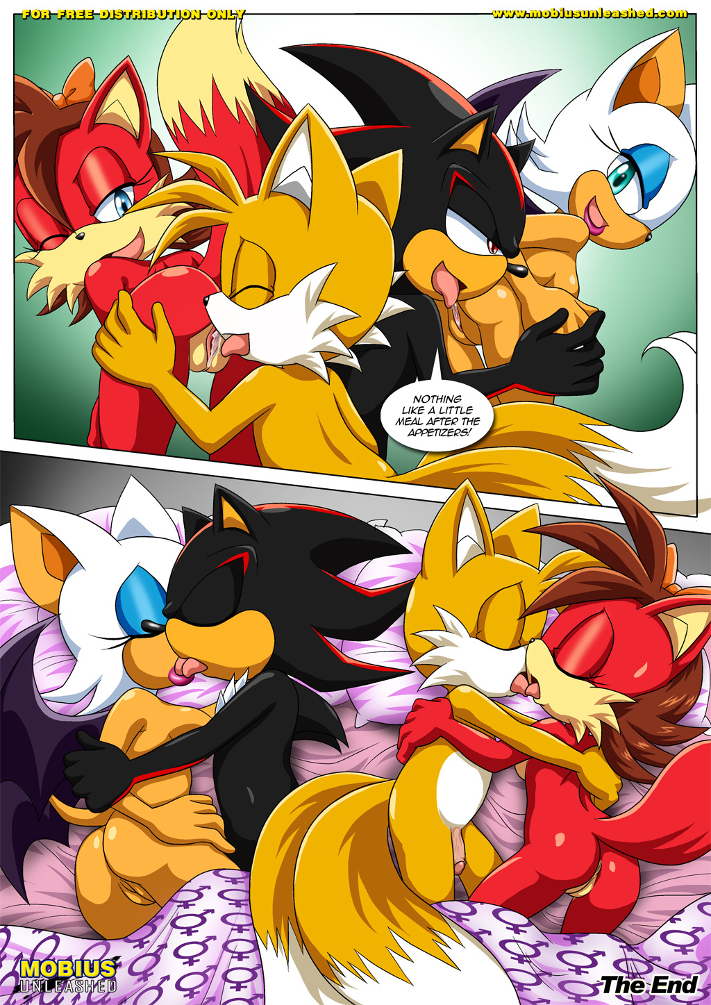 breasts canine comic cum cumshot female fiona_fox fox fox_tail licking male mammal miles_prower multiple_tails nude orgasm palcomix penis rouge_the_bat sega shadow_the_hedgehog sonic_(series) source_request straight tails tongue