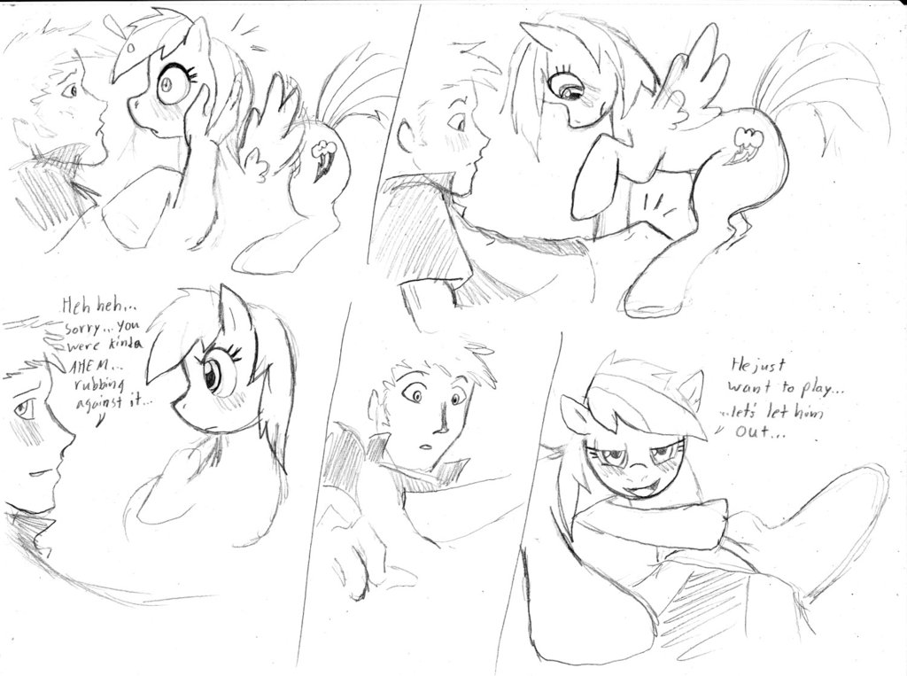 comic dialog dj-black-n-white duo english_text equine female feral friendship_is_magic horse human interspecies male mammal monochrome my_little_pony pegasus pony rainbow_dash_(mlp) text unfinished wings