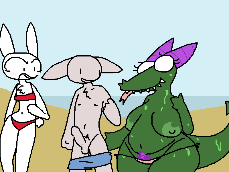 big_breasts bikini breasts cat chubby clothing crackle_(mlp) dragon erection feline female friendship_is_magic horn lagomorph male mammal my_little_pony nipples penis pubes rabbit ruby ruby_(rq) ruby_quest swimsuit the_weaver tight_clothing tom tom_(rq) tongue tongue_out undressing
