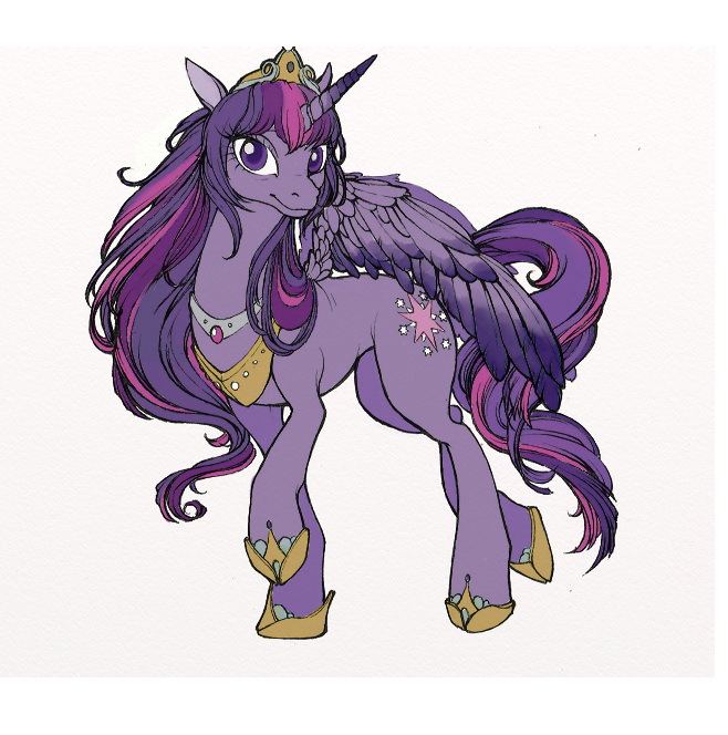 crown cutie_mark equine female feral fillyphalanx friendship_is_magic hair horn horse looking_at_viewer mammal multi-colored_hair my_little_pony pony purple_eyes purple_hair solo twilight_sparkle_(mlp) winged_unicorn wings