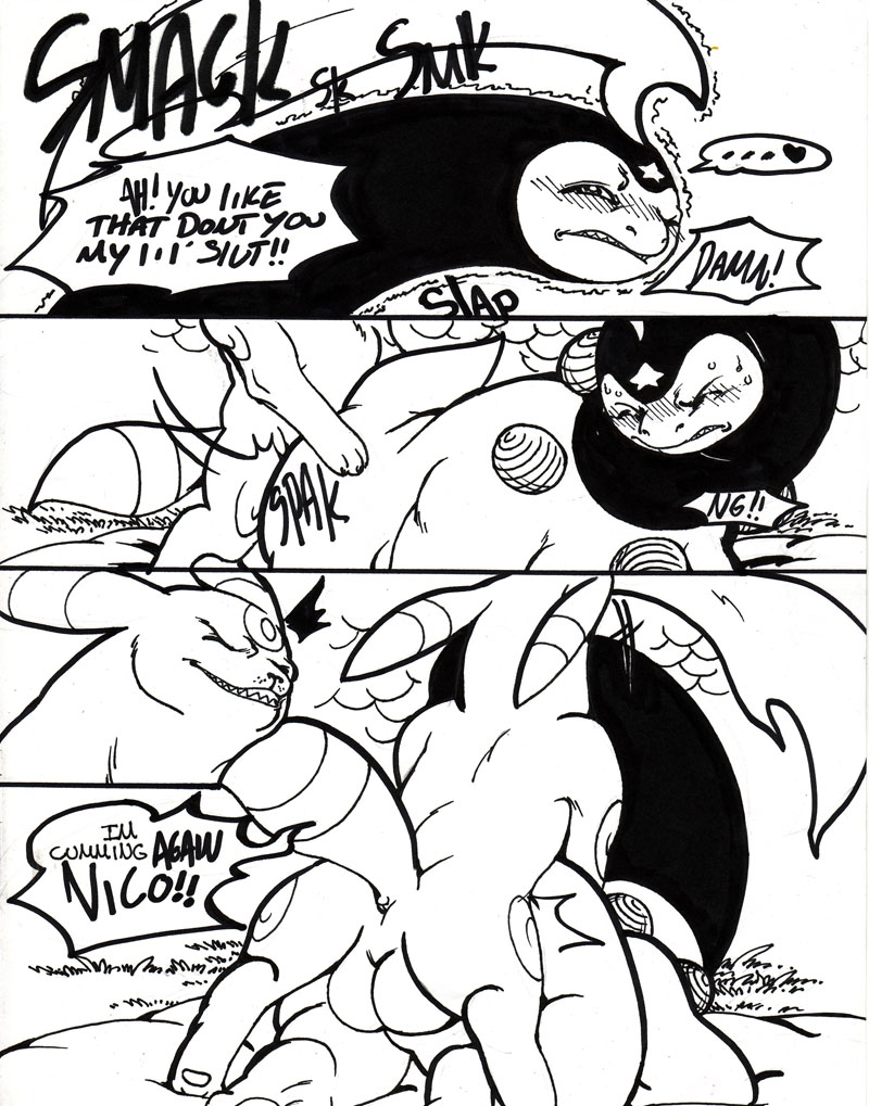 all_fours anal anal_penetration balls bayleef big_balls black_and_white child comic cum desire doggystyle eeveelution father father_and_son feral feral_on_feral from_behind gay incest interspecies knot male monochrome nicobay nintendo parent penetration penis pok&#233;mon pok&eacute;mon sex skrien son tderek99 umbreon video_games young