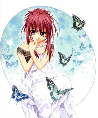 butterfly dress lowres red_hair redhead white_dress