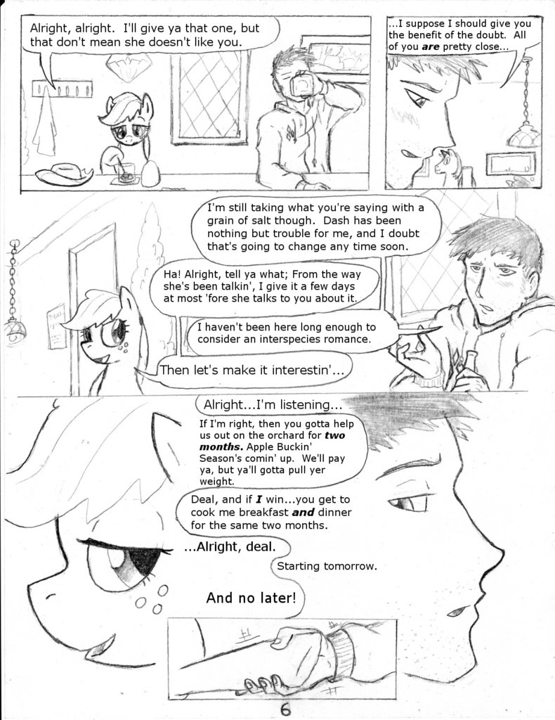 black_and_white comic dialog dj-black-n-white duo english_text equine female feral friendship_is_magic horse human male mammal monochrome my_little_pony pony restaurant text