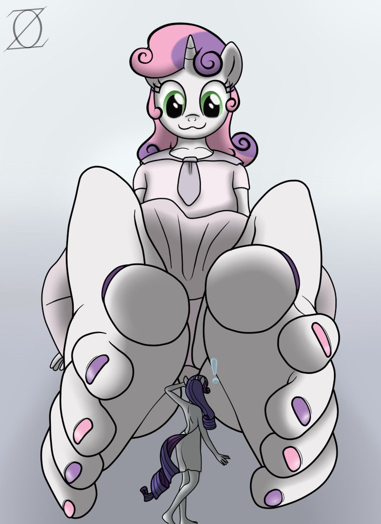 2013 5_toes :3 anthro anthrofied dress duo equine eyes female foot_fetish foot_focus friendship_is_magic fur green_eyes hair hindpaw horn horse mammal micro my_little_pony necktie paws plain_background plantigrade pony purple_hair rarity_(mlp) shaded size_difference smile soles sweetie_belle_(mlp) toe_nails toenails toes two_tone_hair unboundplatinum unicorn white_fur white_skin z3r0g1g4