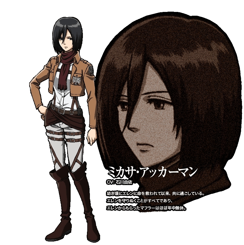 1girl black_hair jacket mikasa_ackerman shingeki_no_kyojin short_hair white_background