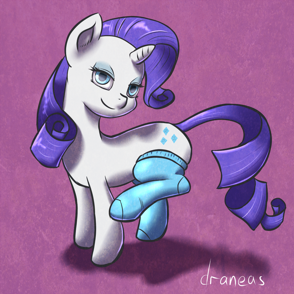 blue_eyes cutie_mark draneas equine eyeshadow female feral friendship_is_magic fur hair horn horse looking_at_viewer makeup mammal my_little_pony pegasus pony purple_hair rarity_(mlp) simple_background solo text unicorn white_fur wings