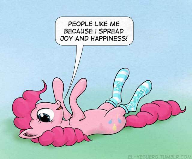 blue_eyes cutie_mark dialog el-yeguero english_text equine female feral friendship_is_magic fur hair horse lying mammal my_little_pony on_back pink_fur pink_hair pinkie_pie_(mlp) pony smile socks solo suggestive text