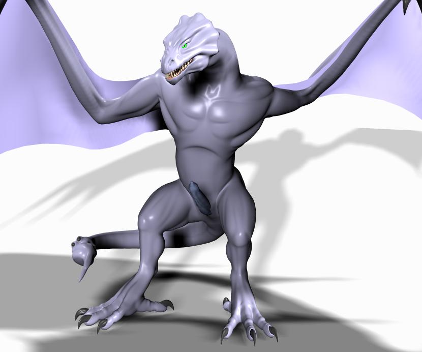 blue_penis cgi claws dragon erection feral green_eyes looking_at_viewer male penis plain_background scalie shadow sharp_teeth solo standing tapering_penis teeth white_background wings wyvern