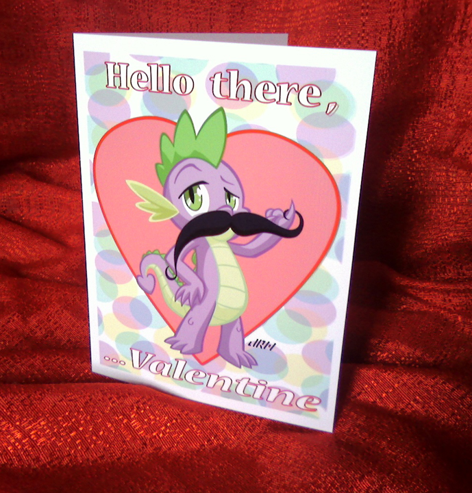 card cat_eyes dragon english_text facial_hair friendship_is_magic green_eyes male mustache my_little_pony photo pose real slit_pupils solo spike_(mlp) standing texasuberalles text
