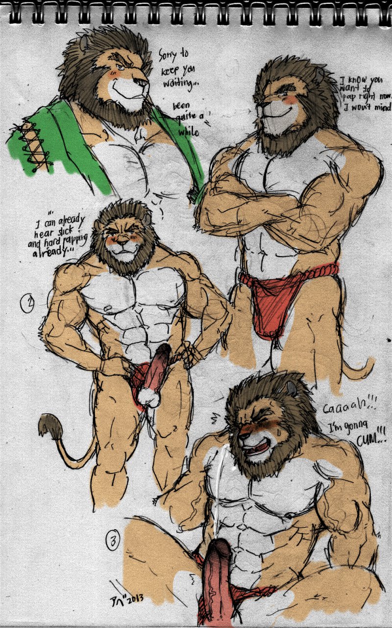 abs anthro balls biceps blush brown_fur brown_hair bulge canine clothing crossed_arms cum cumshot erection eyes_closed fangs feline fur hair hands-free hentist humanoid_penis lion male mammal model_sheet muscles nipples nude open_mouth open_shirt orgasm pecs penis pose shirt shishimaru_genjurou sitting sketch solo spread_legs spreading standing sweat tan_fur teeth toned tongue topless underwear vein white_fur