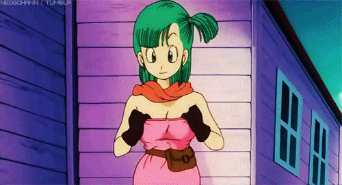 1boy 1girl animated animated_gif back bald beard blood blue_eyes breasts bulma cloud clouds dragon_ball dragonball_z dress dress_pull facial_hair flashing gloves green_hair house kame_house long_hair lowres missing_teeth muten_roushi no_bra nosebleed old_man oolong open_mouth outdoors scarf side_ponytail sky standing sunglasses talking turtle_shell