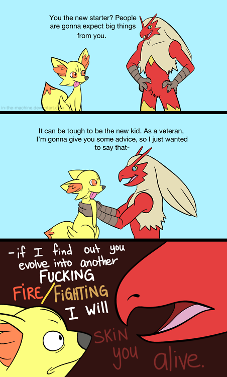 bigger_version_at_the_source blaziken canine fennec fennekin fox humor in-the-machine nintendo pok&eacute;mon safe video_games