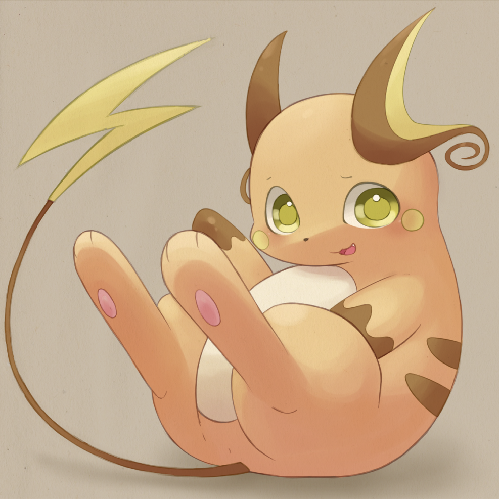anus blush cute hindpaw kururi_itachi mammal mouse nintendo paws pok&#233;mon pok&eacute;mon raichu rodent simple_background video_games yellow_eyes