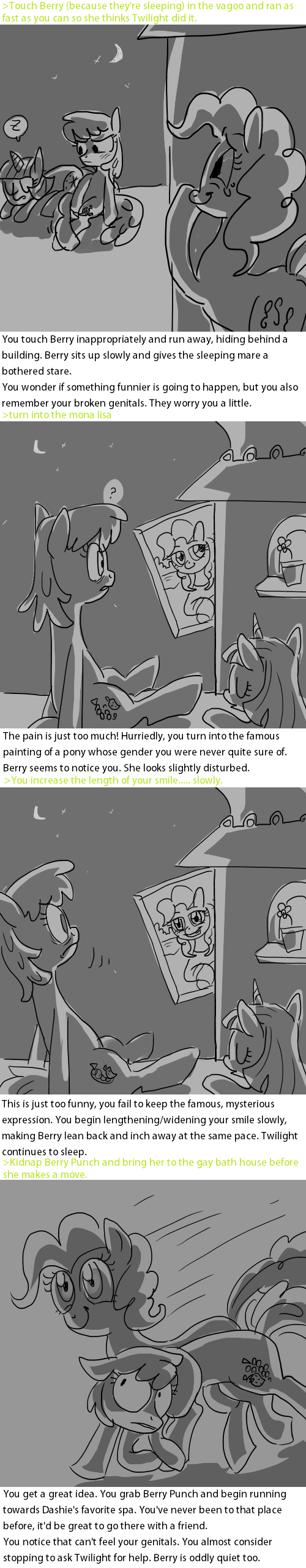berry_punch_(mlp) cutie_mark english_text equine eyes female feral friendship_is_magic grab group hair horn horse mammal my_little_pony outside painting pinkie_pie_(mlp) pony sitting sleeping smile text twilight_sparkle_(mlp) unicorn unknown_artist