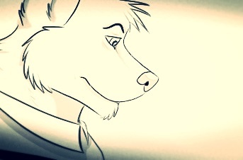 anthro canine clothing male mammal plain_background shirt sketch solo source_request unknown_artist wolf