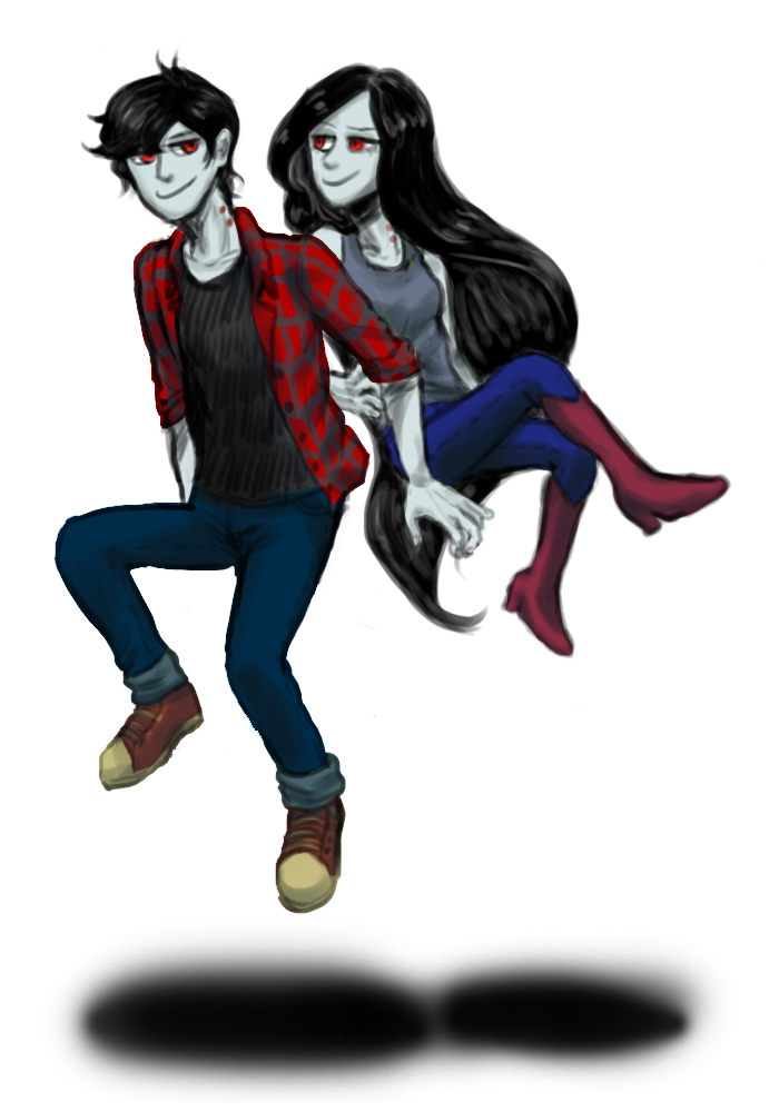 adventure_time alpha_channel clothed clothing duo female male marceline marshall_lee plain_background red_eyes smile transparent_background vampire