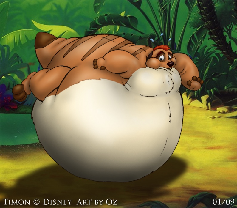 inflation male meerkat morbidly_obese nude obese overweight ozkangaroo the_lion_king thick_tail timon