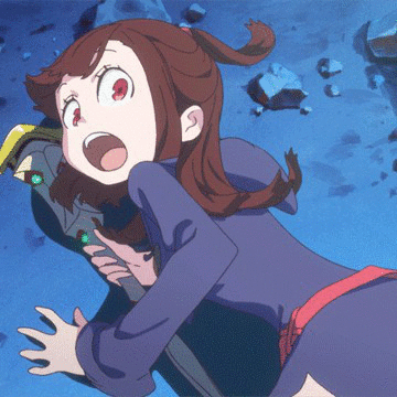 akko_kagari animated animated_gif brown_hair little_witch_academia lowres red_eyes sexually_suggestive staff