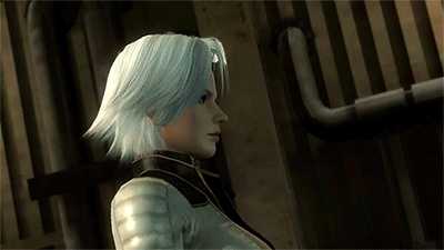 3d animated animated_gif bouncing_breasts breasts christie christie_(doa) dead_or_alive dead_or_alive_5 lowres tecmo walking white_hair