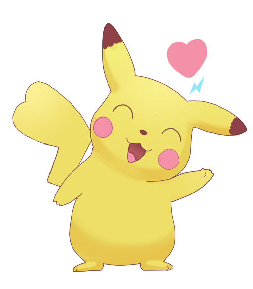 heart kawaii okiara pikachu pokemon wave waving