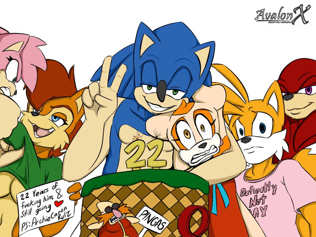 &lt;3 amber_eyes amy_rose angry anthro aval0nx big_breasts blue_eyes blue_hair breasts cake canine chipmunk cream_the_rabbit echidna english_text female food fox green_eyes hair hedgehog human knuckles_the_echidna lagomorph looking_at_viewer male mammal miles_prower orange_hair pink_hair purple_eyes rabbit red_hair robotnik rodent sally_acorn sega smile sonic_(series) sonic_the_hedgehog text under_boob