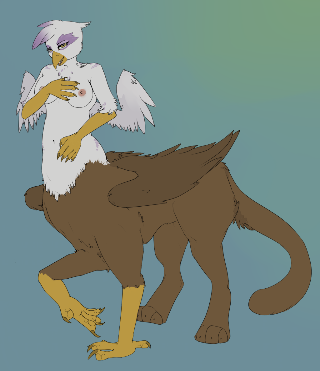 bird breasts deckland eagle feline female friendship_is_magic gilda_(mlp) gryphon hybrid lion mammal my_little_pony nipples solo talons taur wings