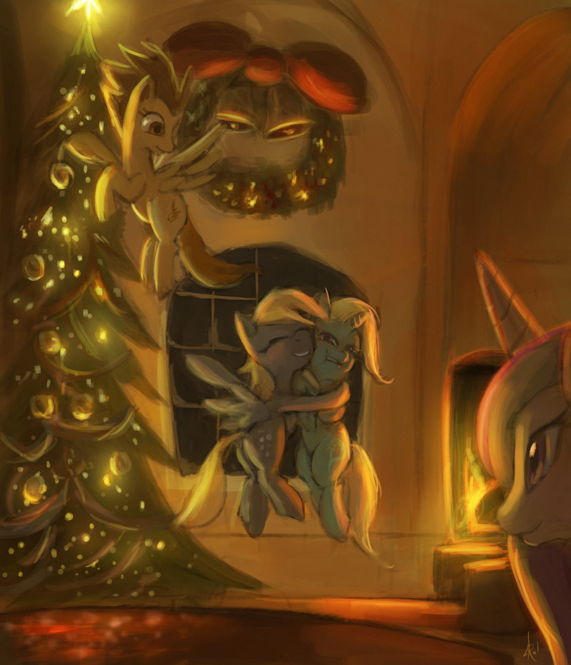 bell bells blonde_hair bow christmas christmas_reef christmas_tree christmas_wreath cutie_mark derpy_hooves_(mlp) equine face_to_face female feral fire fire_place fireplace flying friendship_is_magic fur hair holidays horn horse hug inside lights long_hair looking_at_viewer looking_down mammal my_little_pony night open_mouth orange_hair pegasus pony purple_eyes raikoh-illust reef rug smile spitfire_(mlp) spread_legs spreading star teeth tree trixie_(mlp) two_tone_hair unicorn window wings wonderbolts_(mlp) wreath