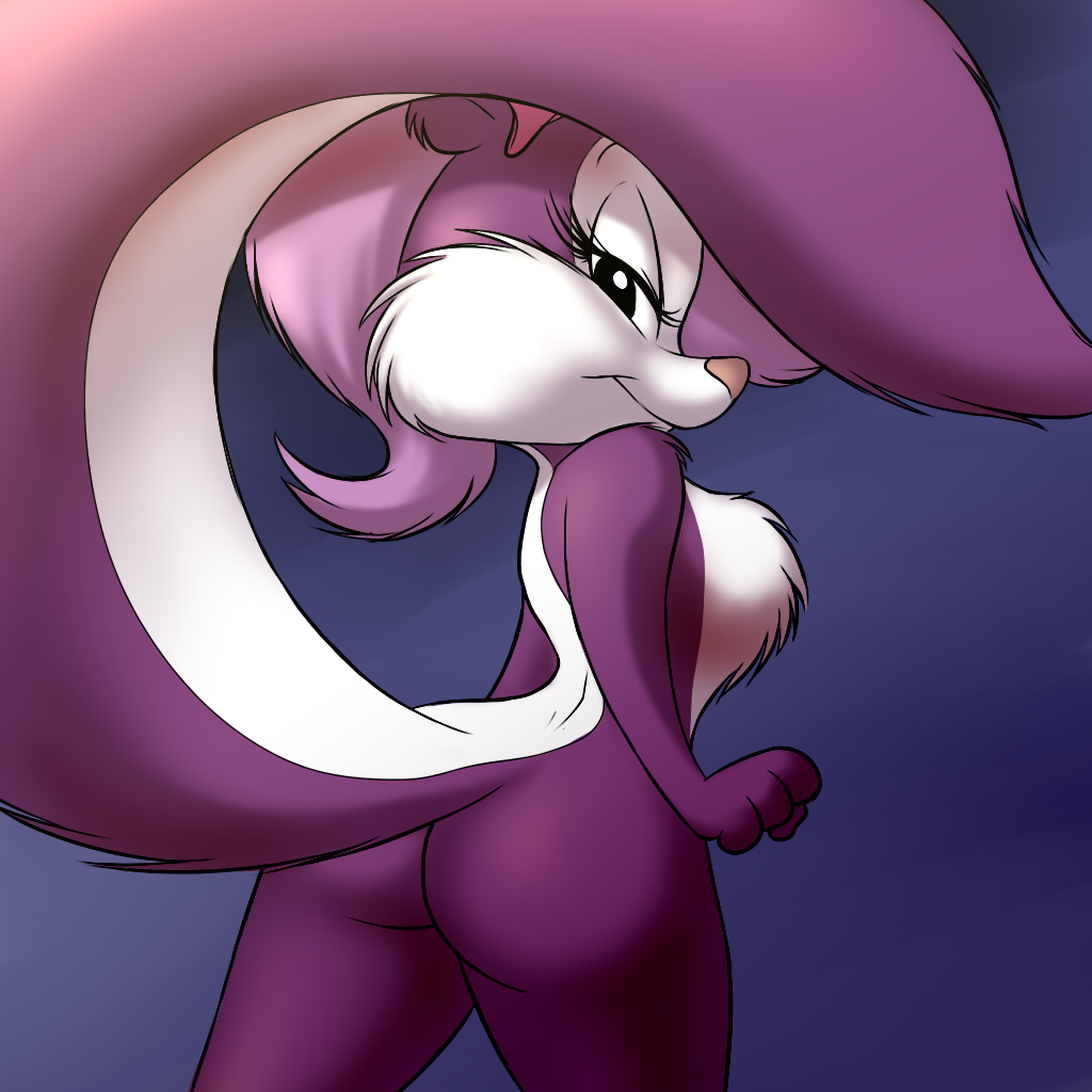 bedroom_eyes butt chochi female fifi_la_fume fluffy_tail mammal skunk solo tiny_toon_adventures tiny_toons warner_brothers