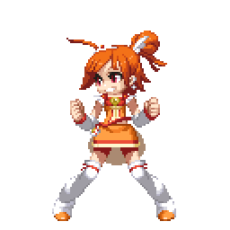 animated animated_gif bike_shorts boots cure_sunny fighting_stance hino_akane_(smile_precure!) lowres magical_girl orange_(color) orange_hair orange_skirt pixel_art precure red_eyes red_shorts shorts shorts_under_skirt skirt smile_precure! solo takoyaki_neko-san thigh_boots thighhighs tiara transparent_background
