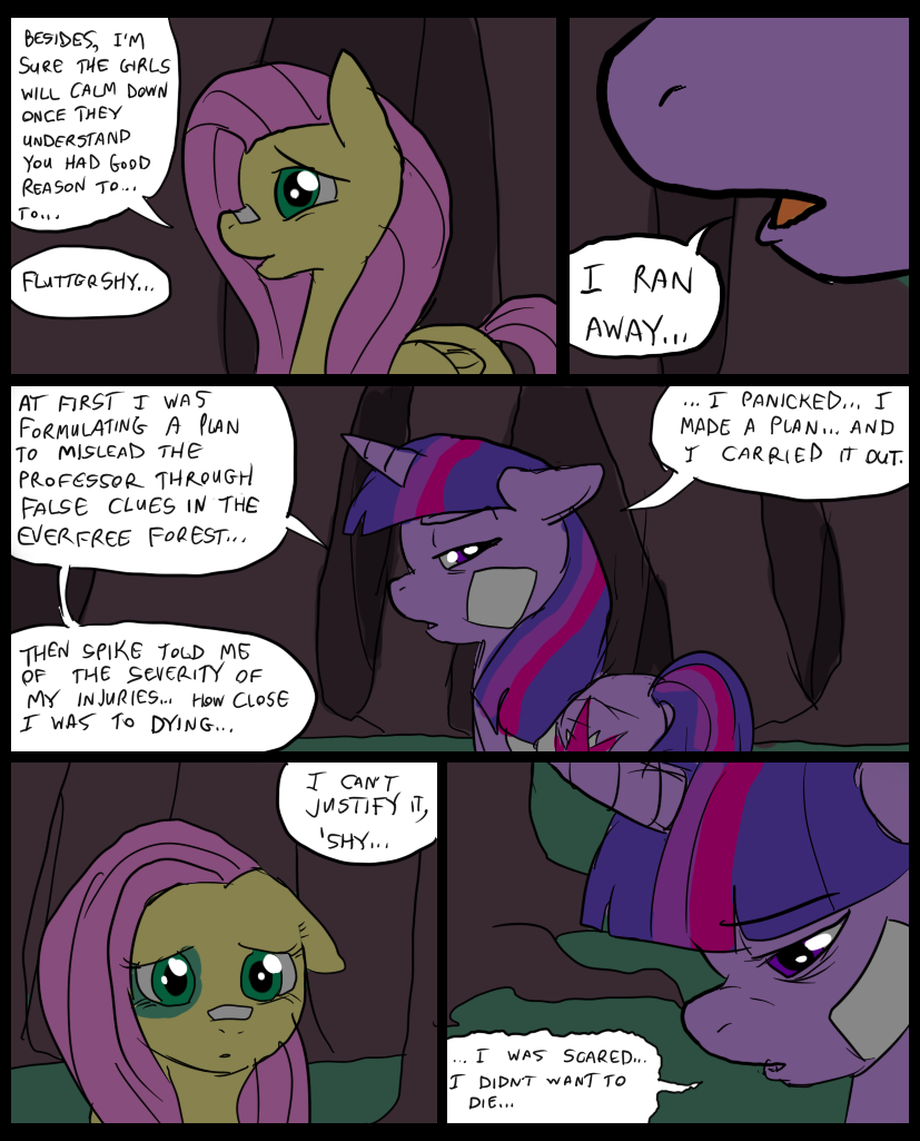 bandage comic cutie_mark dialog duo english_text equine female feral fluttershy_(mlp) forest friendship_is_magic fur grass hair hat horn horse invalid_tag mammal mane metal_(artist) multi-colored_hair my_little_pony outside pegasus pink_hair pony purple_eyes purple_fur purple_hair speech_bubbles text tree twilight_sparkle_(mlp) two_tone_hair unicorn wings wingtwilight_sparkle_(mlp) yellow_fur