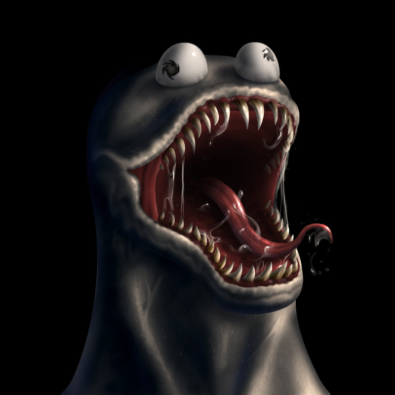 black_eyes carltheshivan cookie_monster creepy crossover derp drooling humor male marvel monster nightmare_fuel open_mouth plain_background red_skin saliva sesame_street sharp_teeth skin solo teeth tongue tongue_out unknown_artist vein venom what_has_science_done white_eyes