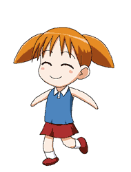 animated animated_gif azumanga_daiou eyes_closed happy lowres mihama_chiyo pigtails short_twintails smile twintails