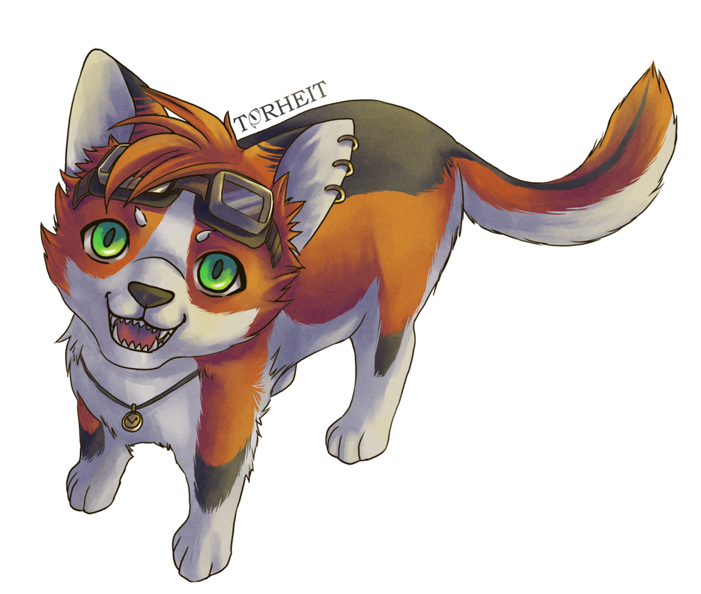 ambiguous_gender canine dog eyewear feral goggles green_eyes hair looking_at_viewer mammal necklace orange_hair piercing plain_background torheit-die-katze transparent_background