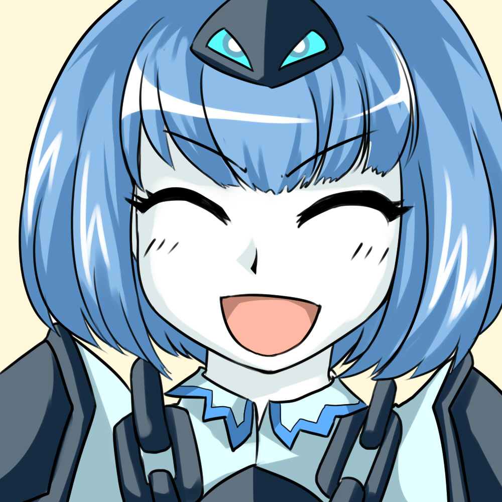 :d ^_^ blue_hair closed_eyes facing_viewer genderswap genderswap_(mtf) league_of_legends nam_(valckiry) open_mouth short_hair smile solo xerath