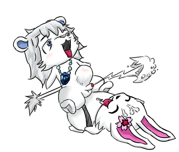 cub cum dildo duo feline female granite_(jewel_pet) jewel_pet lagomorph lion male mammal pechaneko rabbit ruby_(jewel_pet) sex_toy strapon young