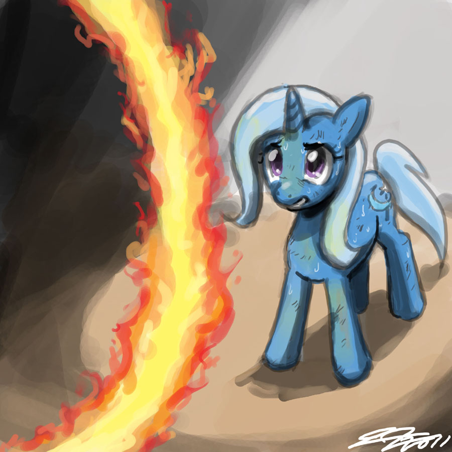 cutie_mark equine female feral fire friendship_is_magic horn horse john_joseco mammal my_little_pony pony solo trixie_(mlp) unicorn