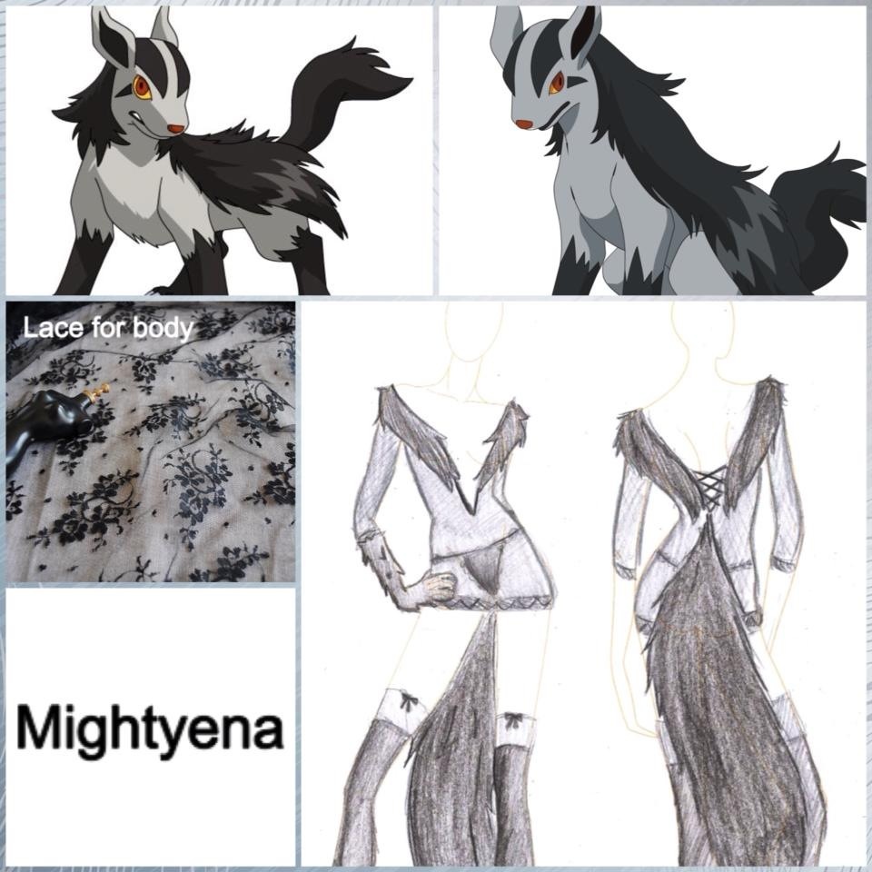 hyena lingerie mammal mightyena model nintendo plain_background pok&#233;mon pok&eacute;mon pokemon_lingerie solo video_games
