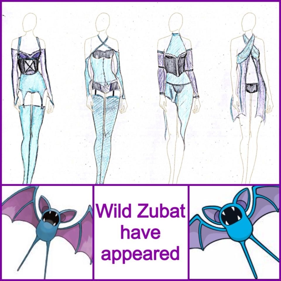 group lingerie model nintendo plain_background pok&#233;mon pok&eacute;mon pokemon_lingerie video_games zubat