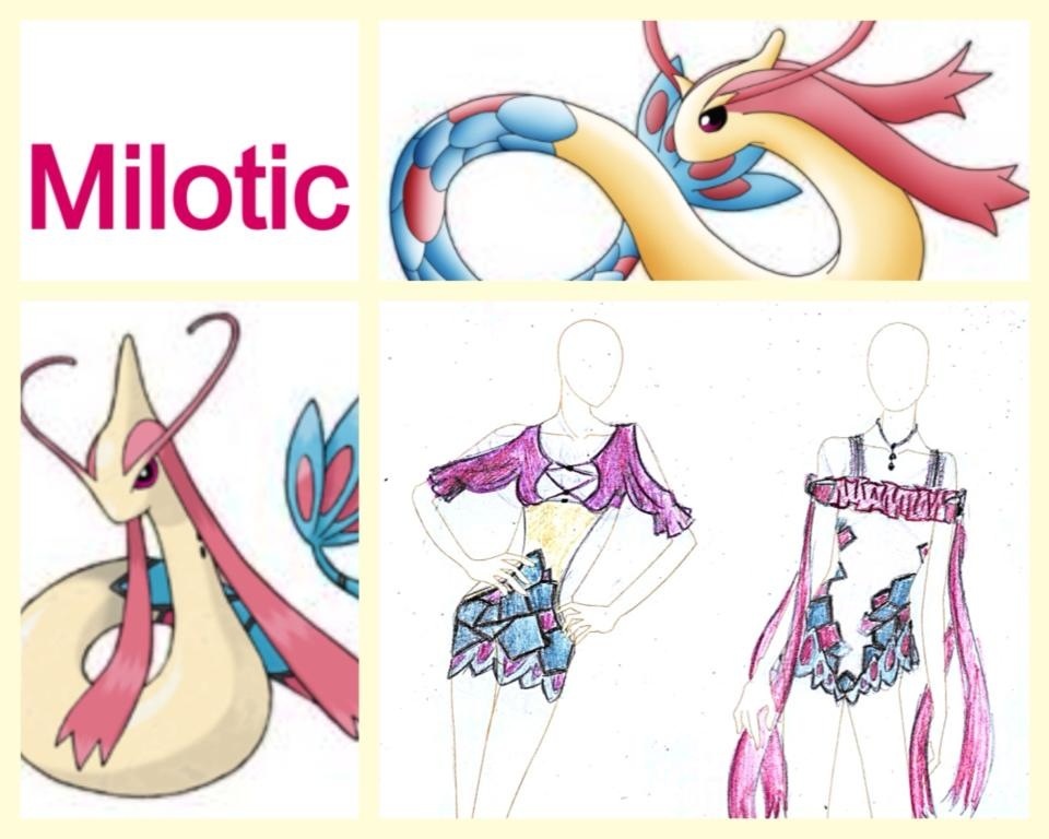 lingerie milotic model nintendo plain_background pok&#233;mon pok&eacute;mon pokemon_lingerie solo video_games
