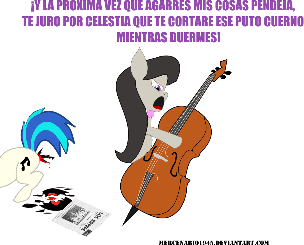 anal angry blood butt cello feral friendship_is_magic musical_instrument my_little_pony octavia_(mlp) pain raised_tail text vinyl_scratch_(mlp)