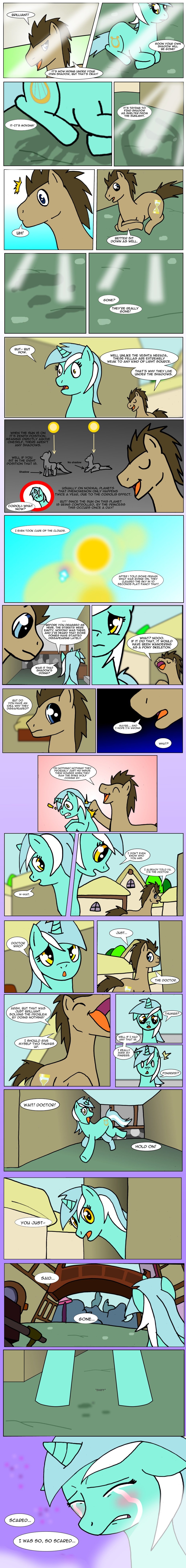 blue_eyes brown_fur brown_hair building comic crying cutie_mark dialog doctor_whooves_(mlp) duo edowaado english_text equine female feral friendship_is_magic fur green_fur hair horn horse lyra_(mlp) lyra_heartstrings_(mlp) male mammal my_little_pony outside pony tears text two_tone_hair unicorn yellow_eyes