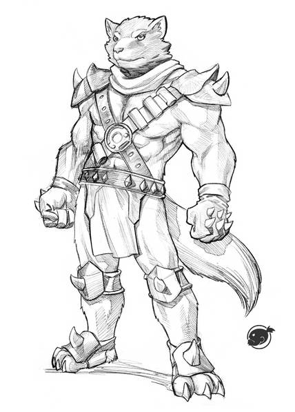 anthro armor biceps big_muscles canine cestus jak3 male mammal muscles pecs seko sekotta solo wastelander wolf