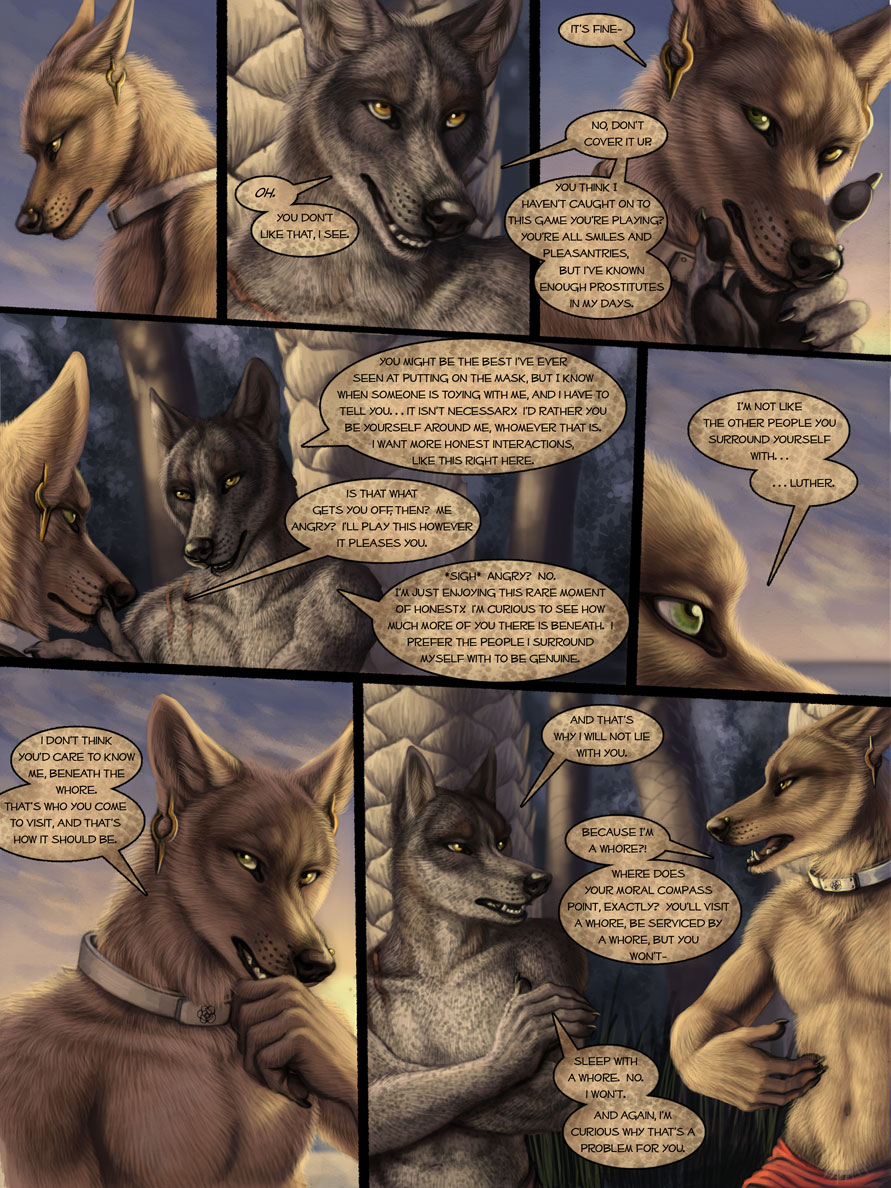 canine collar dialog drama jackal luther male mammal outside red_lantern_the_crimson_divine rukis text wolf