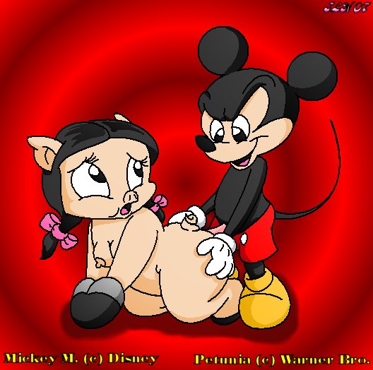 crossover looney_tunes mickey_mouse pandafox petunia_pig