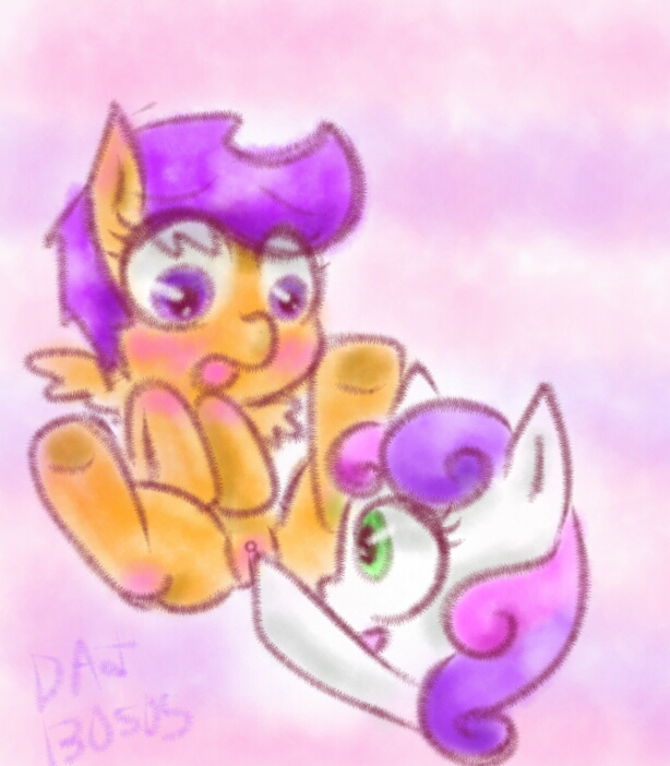 cutie_mark_crusaders friendship_is_magic my_little_pony pogan-danadyu scootaloo sweetie_belle