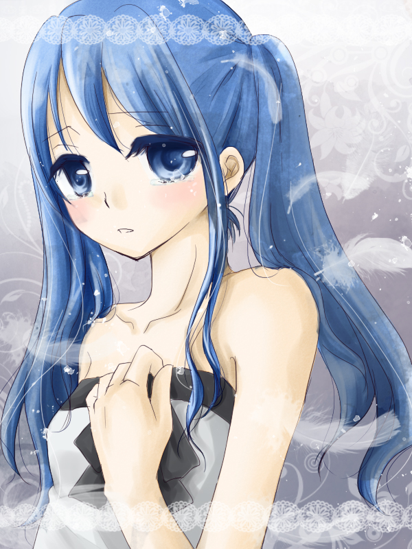 blue_eyes blue_hair hand_on_own_chest hatsune_miku long_hair megu103 solo tears twintails undefined_(vocaloid) vocaloid